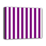 Vertical Stripes - White and Purple Violet Deluxe Canvas 20  x 16  (Stretched)