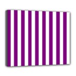 Vertical Stripes - White and Purple Violet Deluxe Canvas 24  x 20  (Stretched)