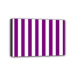 Vertical Stripes - White and Purple Violet Mini Canvas 6  x 4  (Stretched)