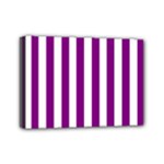 Vertical Stripes - White and Purple Violet Mini Canvas 7  x 5  (Stretched)