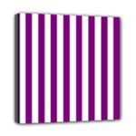 Vertical Stripes - White and Purple Violet Mini Canvas 8  x 8  (Stretched)