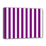 Vertical Stripes - White and Purple Violet Canvas 16  x 12  (Stretched)