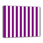 Vertical Stripes - White and Purple Violet Canvas 20  x 16  (Stretched)