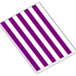 Vertical Stripes - White and Purple Violet Large Memo Pads