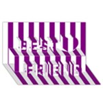 Vertical Stripes - White and Purple Violet Best Friends 3D Greeting Card (8x4)