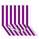 Vertical Stripes - White and Purple Violet Heart Bottom 3D Greeting Card (7x5)