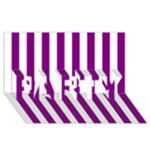 Vertical Stripes - White and Purple Violet PARTY 3D Greeting Card (8x4)