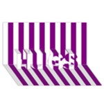 Vertical Stripes - White and Purple Violet HUGS 3D Greeting Card (8x4)