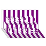 Vertical Stripes - White and Purple Violet Best Wish 3D Greeting Card (8x4)