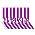 Vertical Stripes - White and Purple Violet ENGAGED 3D Greeting Card (8x4)