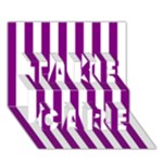 Vertical Stripes - White and Purple Violet TAKE CARE 3D Greeting Card (7x5)