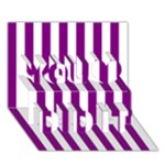 Vertical Stripes - White and Purple Violet You Did It 3D Greeting Card (7x5)