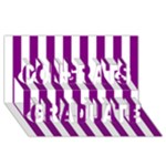 Vertical Stripes - White and Purple Violet Congrats Graduate 3D Greeting Card (8x4)