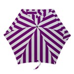 Vertical Stripes - White and Purple Violet Mini Umbrella