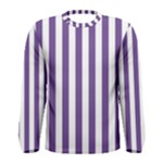 Vertical Stripes - White and Dark Lavender Violet Men s Long Sleeve T-shirt