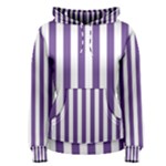 Vertical Stripes - White and Dark Lavender Violet Women s Pullover Hoodie