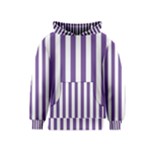 Vertical Stripes - White and Dark Lavender Violet Kid s Pullover Hoodie