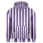 Vertical Stripes - White and Dark Lavender Violet Men s Zipper Hoodie