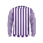 Vertical Stripes - White and Dark Lavender Violet Kid s Sweatshirt