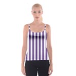 Vertical Stripes - White and Dark Lavender Violet Spaghetti Strap Top