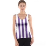 Vertical Stripes - White and Dark Lavender Violet Tank Top