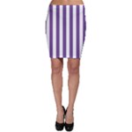 Vertical Stripes - White and Dark Lavender Violet Bodycon Skirt