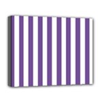Vertical Stripes - White and Dark Lavender Violet Deluxe Canvas 20  x 16  (Stretched)