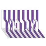 Vertical Stripes - White and Dark Lavender Violet MOM 3D Greeting Card (8x4)