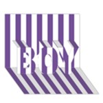 Vertical Stripes - White and Dark Lavender Violet BOY 3D Greeting Card (7x5)