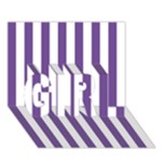 Vertical Stripes - White and Dark Lavender Violet GIRL 3D Greeting Card (7x5)