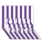 Vertical Stripes - White and Dark Lavender Violet YOU ARE INVITED 3D Greeting Card (7x5)