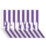 Vertical Stripes - White and Dark Lavender Violet #1 MOM 3D Greeting Cards (8x4)