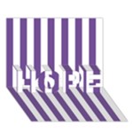 Vertical Stripes - White and Dark Lavender Violet HOPE 3D Greeting Card (7x5)