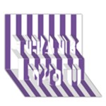 Vertical Stripes - White and Dark Lavender Violet THANK YOU 3D Greeting Card (7x5)