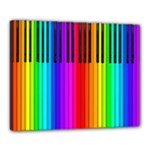 Rainbow Piano Keyboard  Canvas 20  x 16  (Stretched)