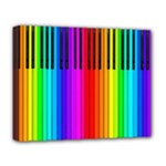 Rainbow Piano Keyboard  Deluxe Canvas 20  x 16  (Stretched)