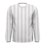 Vertical Stripes - White and Platinum Gray Men s Long Sleeve T-shirt