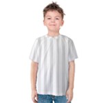 Vertical Stripes - White and Platinum Gray Kid s Cotton Tee