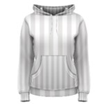 Vertical Stripes - White and Platinum Gray Women s Pullover Hoodie