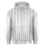 Vertical Stripes - White and Platinum Gray Men s Zipper Hoodie