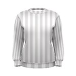 Vertical Stripes - White and Platinum Gray Women s Sweatshirt