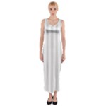 Vertical Stripes - White and Platinum Gray Fitted Maxi Dress