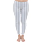 Vertical Stripes - White and Platinum Gray Winter Leggings