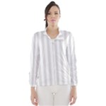 Vertical Stripes - White and Platinum Gray Wind Breaker (Women)