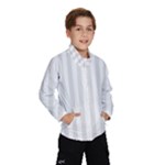 Vertical Stripes - White and Platinum Gray Wind Breaker (Kids)
