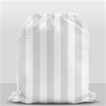 Vertical Stripes - White and Platinum Gray Drawstring Bag (Small)