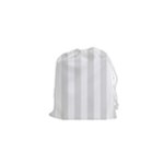 Vertical Stripes - White and Platinum Gray Drawstring Pouch (XS)