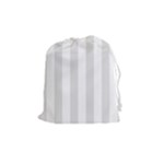 Vertical Stripes - White and Platinum Gray Drawstring Pouch (M)
