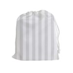 Vertical Stripes - White and Platinum Gray Drawstring Pouch (XL)