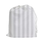 Vertical Stripes - White and Platinum Gray Drawstring Pouch (XXl)